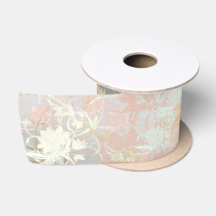 Ruban En Satin Romantique, or, sarcelle,, aquarelle, chic, floral