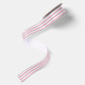 Ruban En Satin Rose, argent et rayures blanches (Dos)