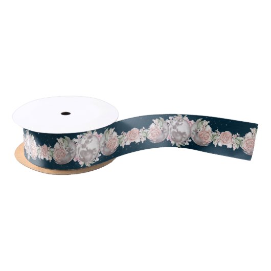 Ruban En Satin Rose & Bleu Triple Lune nuit Ciel Handfasting (Bobine)
