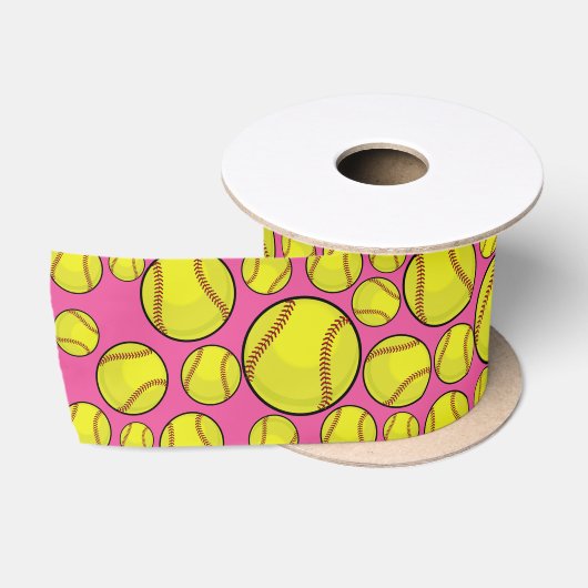 Ruban En Satin Rose dispersé du base-ball (Bobine)