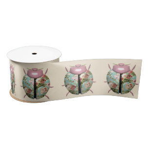 Ruban En Satin rose floral victorien de Ladybug mignon