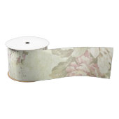 Ruban En Satin Rose Florale Rose Chic Usé (Bobine)