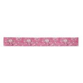Ruban En Satin Rose florale rose vintage chinoiserie découpage (Devant)