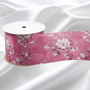 Ruban En Satin Rose Florale Rose Vintage Chinoiserie Decoupage