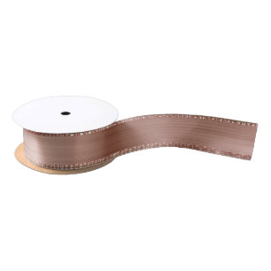 Ruban En Satin Rose Gold Diamant Élégant & Métal Brossé Pailleté