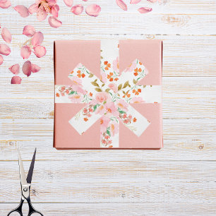 Ruban En Satin Rose Pâle Élégant Fleur Watercolour Luxe