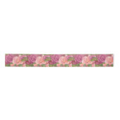 Ruban En Satin Rose pâle | Motif floral Rose d'aquarelle mauve (Devant)