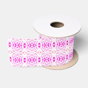 Ruban En Satin Rosée Blanc Géométrique Art Déco Valentines Aimer