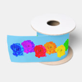 Ruban En Satin Roses arc-en-ciel (Bobine)