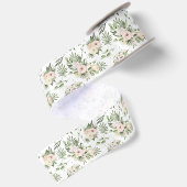 Ruban En Satin Roses blanches et satin verdure (Dos)
