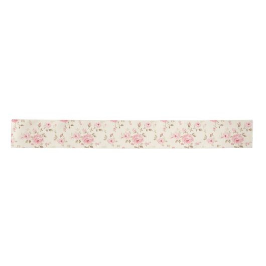 Ruban En Satin Roses peints en rose doux (Devant)