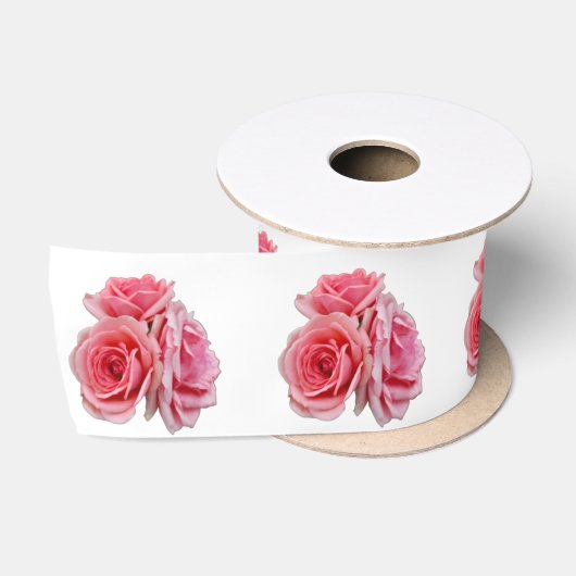 Ruban En Satin Roses roses (Bobine)