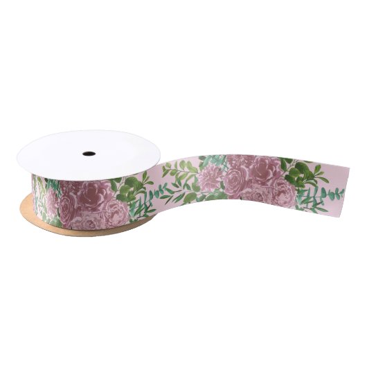 Ruban En Satin Roses roses Jardin Printemps Mariage (Bobine)