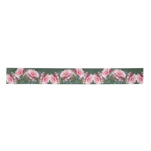 Ruban En Satin Roses roses roses larges Mariage noir vert ruban (Devant)