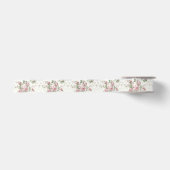 Ruban En Satin Roses roses sur fond blanc (Devant)