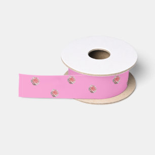 Ruban En Satin Roses roses sur rose