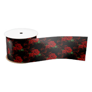 Ruban En Satin Roses Rouge Ruban Satin