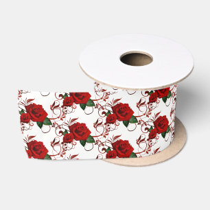 Ruban En Satin Roses Rouge Ruban Satin
