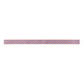 Ruban En Satin Rouge Blanc Bleu LG Chevron ZigZag Motif (Devant)