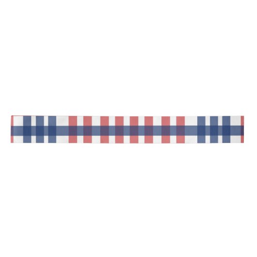 Ruban En Satin Rouge blanc et bleu En vichy plaid (Devant)
