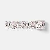 Ruban En Satin Rouge blanc noir Abstrait rayure design (Devant)