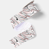Ruban En Satin Rouge blanc noir Abstrait rayure design (Dos)