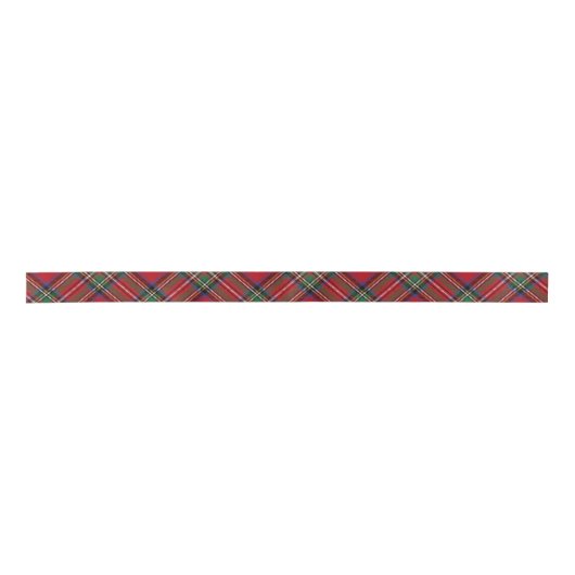 Ruban En Satin Rouge classique vert plaid Rustic Stewart Tartan (Devant)