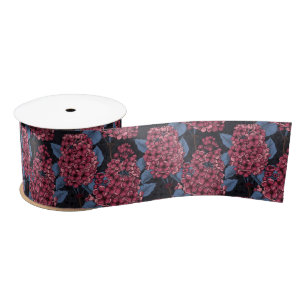 Ruban En Satin Rouge lilas sur bleu foncé
