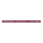 Ruban En Satin Rouge Plum Blanc Élégant Mariage Nom personnalisé (Devant)