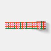 Ruban En Satin Rouge Rose Vert Rayures (Devant)