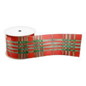 Ruban En Satin ROUGE SCOTT TARTAN 3" Large Satin Ribbon (Bobine)
