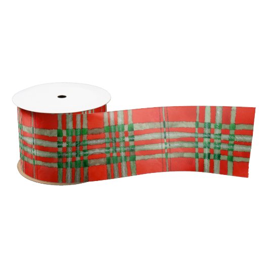 Ruban En Satin ROUGE SCOTT TARTAN 3" Large Satin Ribbon (Bobine)