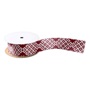 Ruban En Satin Rouge traditionnel balte letton Motif design