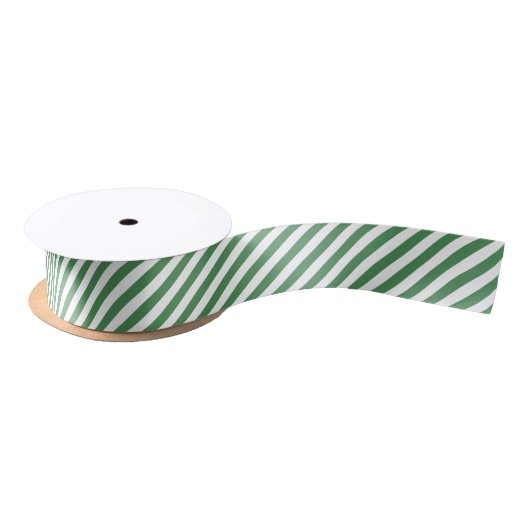 Ruban En Satin Ruban à rayures vert et blanc | Couleurs modifiabl (Bobine)