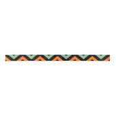 Ruban En Satin Ruban citrouille, vert et noir Chevron Stripes (Devant)