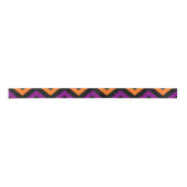 Ruban En Satin Ruban citrouille, violet et noir Chevron Stripes (Devant)