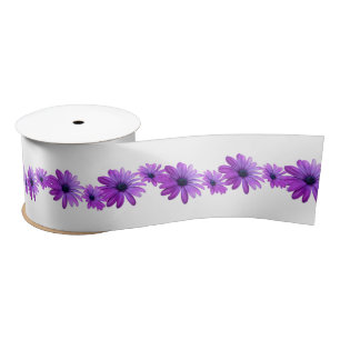 Ruban En Satin Ruban Daisy Ruban Customisé Violet Flower Ribbon