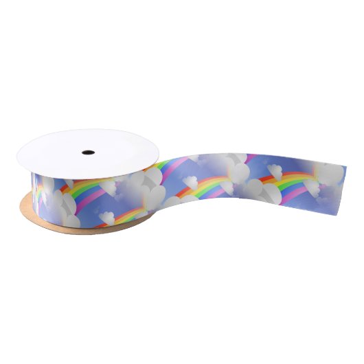 Ruban En Satin Ruban d'arcs-en-ciel et de nuages (Bobine)