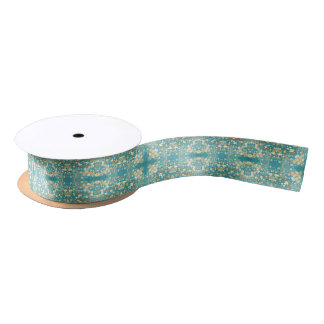 Ruban En Satin Ruban de Noël bleu et or