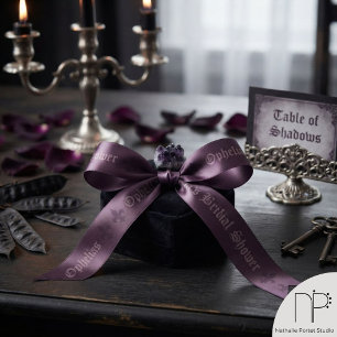 Ruban En Satin Ruban de satin à monogramme violet et fleur de lis