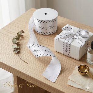 Ruban En Satin Ruban de satin blanc au nom de marque personnalisé