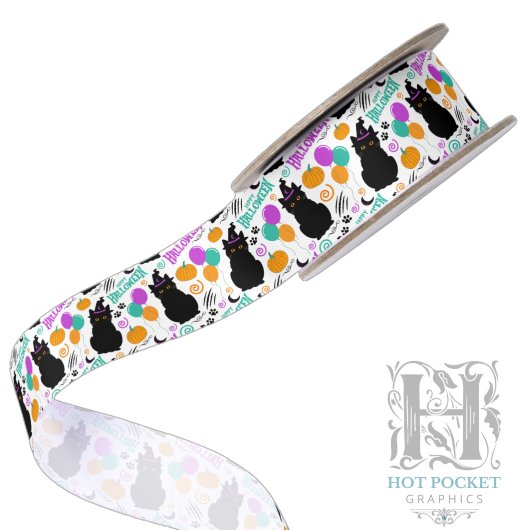 Ruban En Satin Ruban de satin Chat Halloween