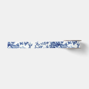 Ruban En Satin Ruban de satin classique bleu à motif toile de jar