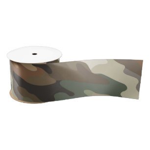 Ruban En Satin Ruban de satin de luxe à texture camouflage élégan