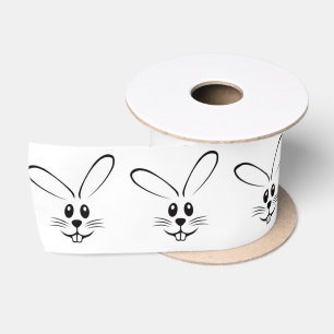 RUBAN EN SATIN RUBAN DE SATIN DE VISAGE DE LAPIN