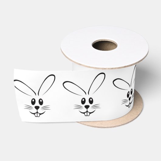 RUBAN EN SATIN RUBAN DE SATIN DE VISAGE DE LAPIN (Bobine)