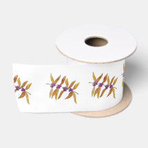 Ruban de satin fleuri