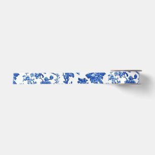 Ruban En Satin Ruban de satin fleuri bleu vif pour fête de jardin
