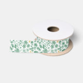 Ruban En Satin Ruban de satin floral chic vert (Bobine)