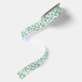 Ruban En Satin Ruban de satin floral chic vert (Dos)